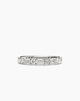 DY Infinity Alternating Band Ring in Platinum with Diamonds, 3.3mm