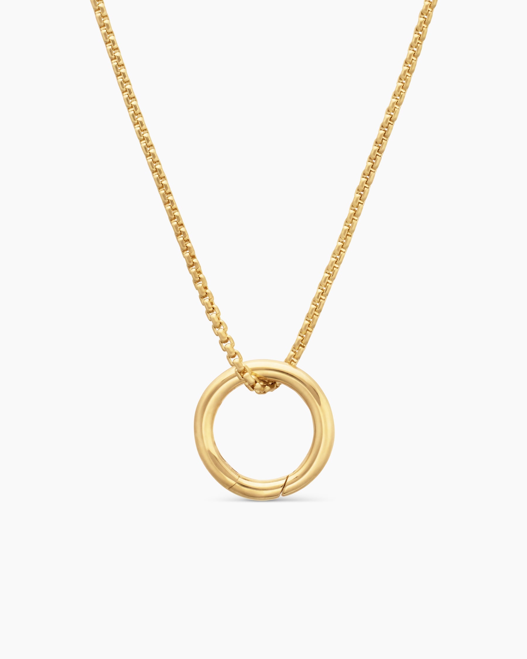 Smooth Amulet Holder in 18K Yellow Gold, 12.3mm