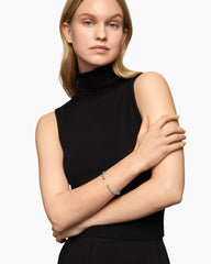 Classic Cable Bracelet in Sterling Silver with 14K Yellow Gold and Amethyst, 5mm