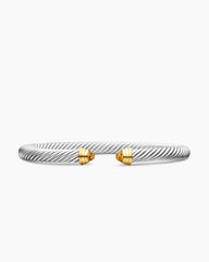 Classic Cable Bracelet in Sterling Silver with 14K Yellow Gold and Citrine, 5mm