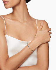 Classic Cable Bracelet in Sterling Silver with 14K Yellow Gold Domes, 5mm