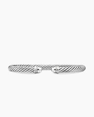Classic Cable Bracelet in Sterling Silver with Diamonds, 5mm