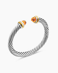 Classic Cable Bracelet in Sterling Silver with 14K Yellow Gold and Citrine, 7mm