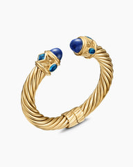Renaissance® Classic Cable Bracelet in 18K Yellow Gold with Lapis and Hampton Blue Topaz, 10mm
