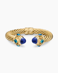 Renaissance® Classic Cable Bracelet in 18K Yellow Gold with Lapis and Hampton Blue Topaz, 10mm
