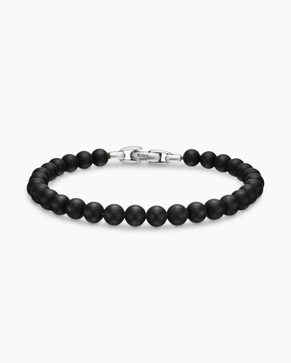 Spiritual Beads Bracelet in Sterling Silver with Black Onyx, 6mm
