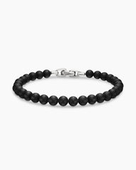 Spiritual Beads Bracelet in Sterling Silver with Black Onyx, 6mm