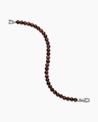 Spiritual Beads Bracelet in Sterling Silver with Red Tiger’s Eye, 6mm