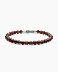 Spiritual Beads Bracelet in Sterling Silver with Red Tiger’s Eye, 6mm