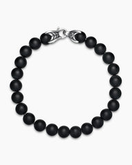 Spiritual Beads Bracelet in Sterling Silver with Black Onyx, 8mm