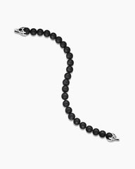 Spiritual Beads Bracelet in Sterling Silver with Black Onyx, 8mm