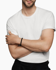 Spiritual Beads Bracelet in Sterling Silver with Black Onyx, 8mm