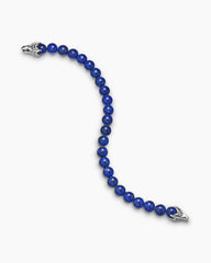 Spiritual Beads Bracelet in Sterling Silver with Lapis, 8mm