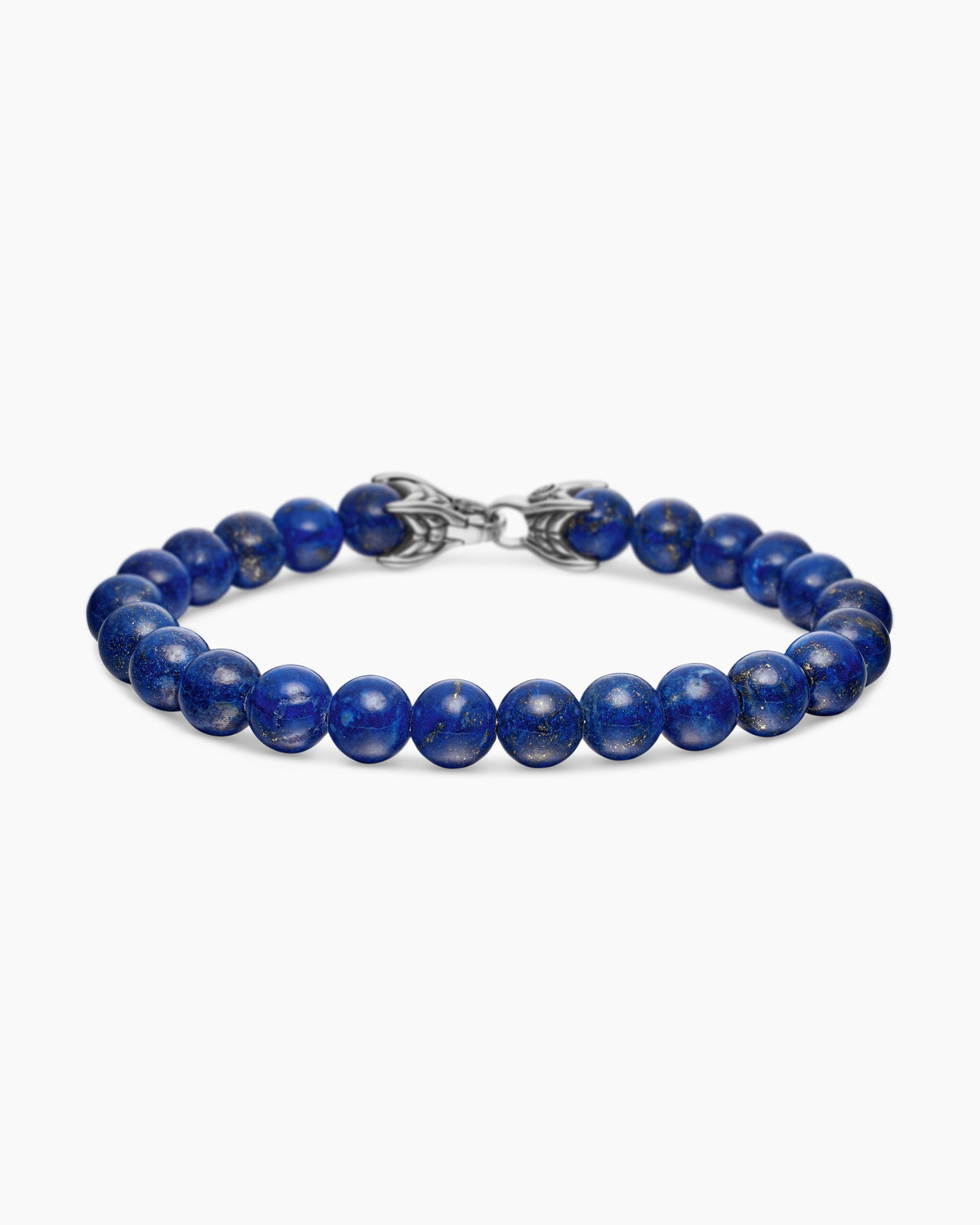 Spiritual Beads Bracelet in Sterling Silver with Lapis, 8mm