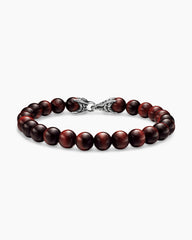 Spiritual Beads Bracelet in Sterling Silver with Red Tiger’s Eye, 8mm