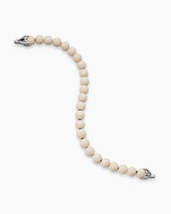 Spiritual Beads Bracelet in Sterling Silver with River Stone, 8mm