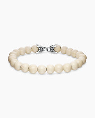 Spiritual Beads Bracelet in Sterling Silver with River Stone, 8mm