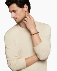 Spiritual Beads Bracelet in Sterling Silver with Tiger’s Eye, 8mm