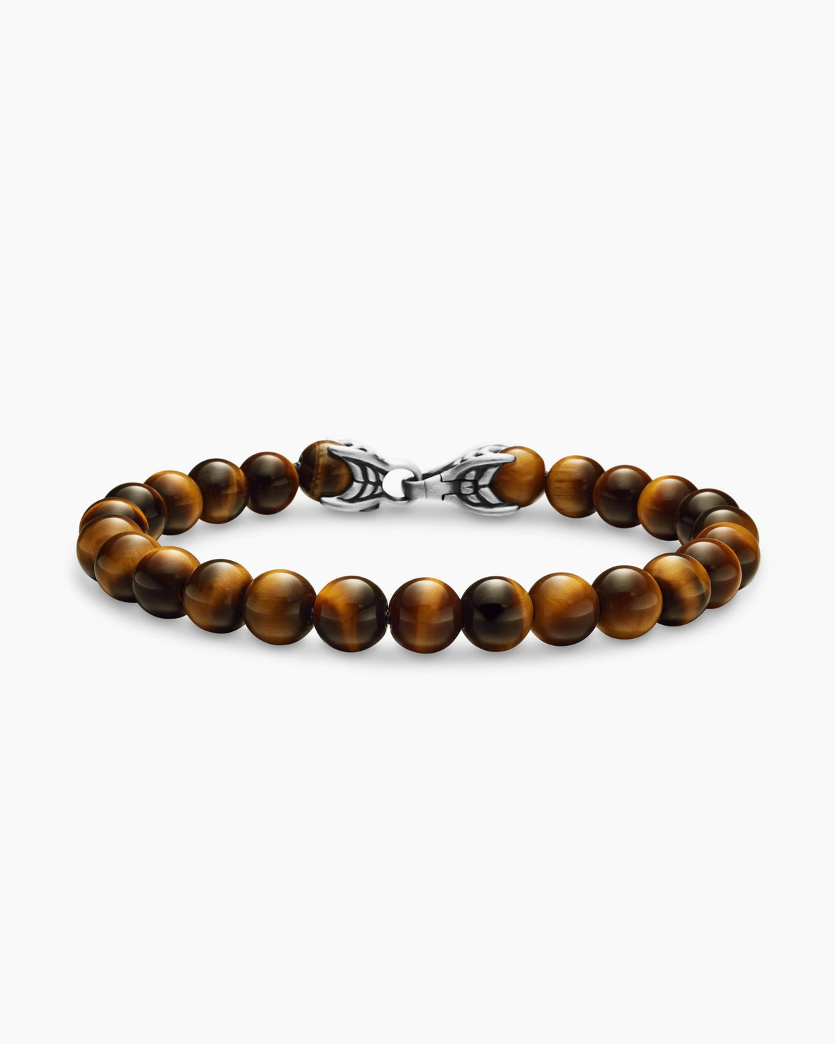 Spiritual Beads Bracelet in Sterling Silver with Tiger’s Eye, 8mm