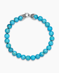 Spiritual Beads Bracelet in Sterling Silver with Turquoise, 8mm