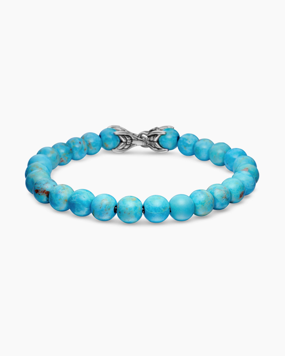 Spiritual Beads Bracelet in Sterling Silver with Turquoise, 8mm