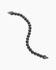 Spiritual Beads Bracelet in Sterling Silver with Pavé Black Diamonds, 8mm