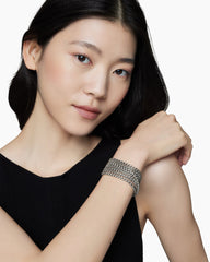 Box Chain Eight Row Bracelet in Sterling Silver, 28mm