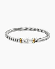Buckle Classic Cable Bracelet in Sterling Silver with 18K Yellow Gold, 5mm