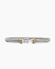 Buckle Classic Cable Bracelet in Sterling Silver with 18K Yellow Gold, 5mm