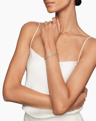 Buckle Classic Cable Bracelet in Sterling Silver with Diamonds, 3mm