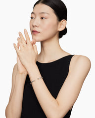 Classic Cable Bracelet in Sterling Silver with 18K Yellow Gold, 4mm