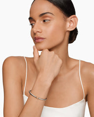 X Classic Cable Station Bracelet in Sterling Silver with 18K Rose Gold, 4mm