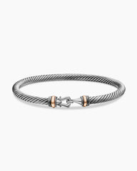 Buckle Classic Cable Bracelet in Sterling Silver with 18K Rose Gold, 4mm