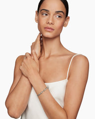 Buckle Classic Cable Bracelet in Sterling Silver with 18K Rose Gold, 4mm