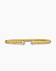 Cable Flex® Bracelet in 18K Yellow Gold with Diamonds, 4mm