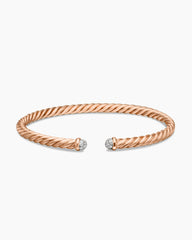 Cable Flex® Bracelet in 18K Rose Gold with Diamonds, 4mm