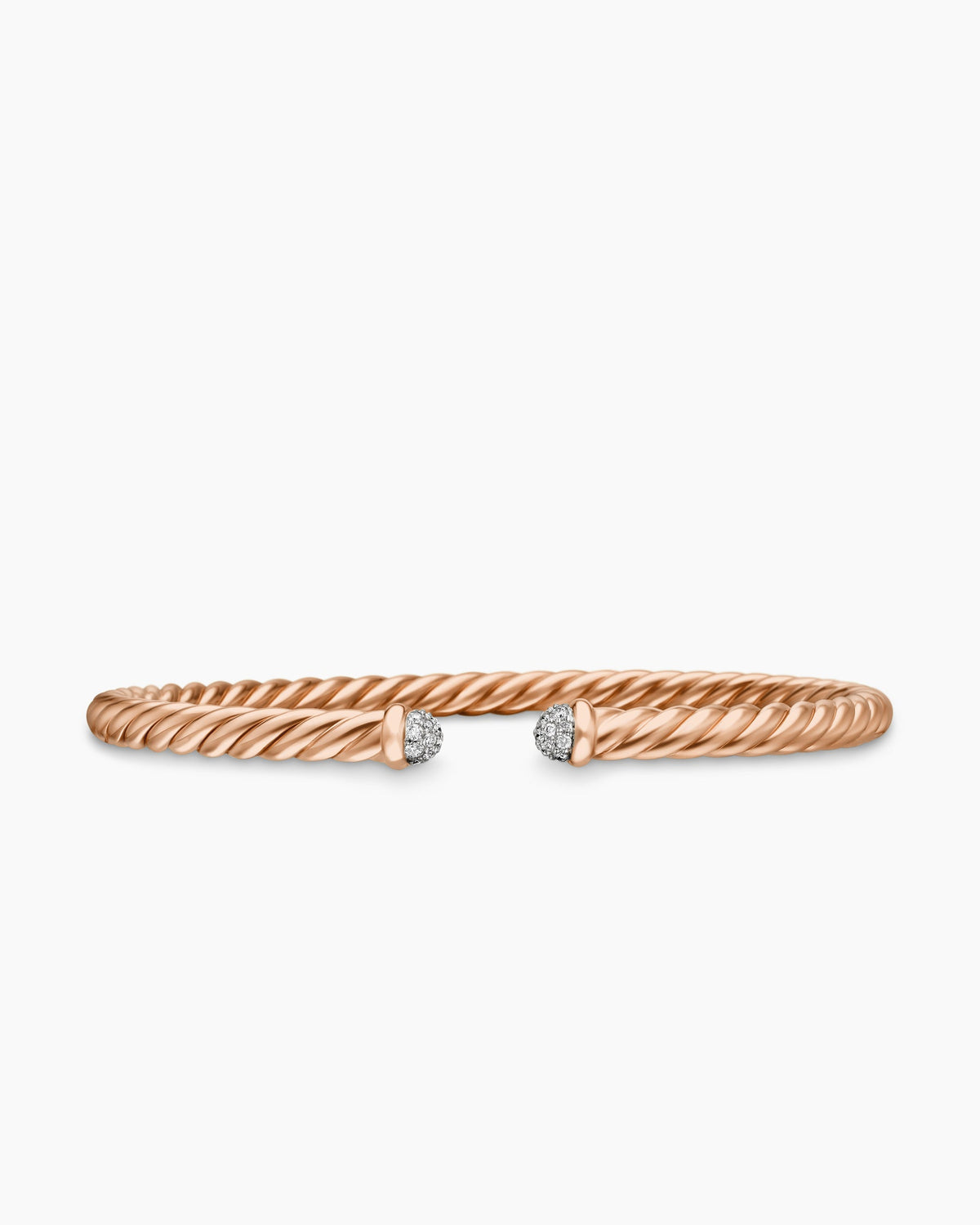 Cable Flex® Bracelet in 18K Rose Gold with Diamonds, 4mm