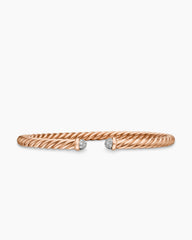 Cable Flex® Bracelet in 18K Rose Gold with Diamonds, 4mm