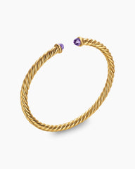 Cablespira® Flex Bracelet in 18K Yellow Gold with Amethyst, 4mm