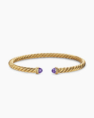 Cablespira® Flex Bracelet in 18K Yellow Gold with Amethyst, 4mm