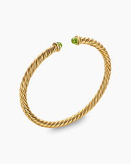 Cablespira® Flex Bracelet in 18K Yellow Gold with Peridot, 4mm