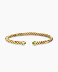 Cablespira® Flex Bracelet in 18K Yellow Gold with Peridot, 4mm