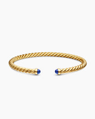 Cablespira® Flex Bracelet in 18K Yellow Gold with Blue Sapphires, 4mm