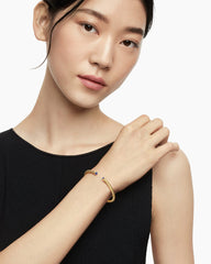 Cablespira® Flex Bracelet in 18K Yellow Gold with Blue Sapphires, 4mm