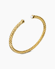 Cablespira® Flex Bracelet in 18K Yellow Gold with Pearls, 4mm