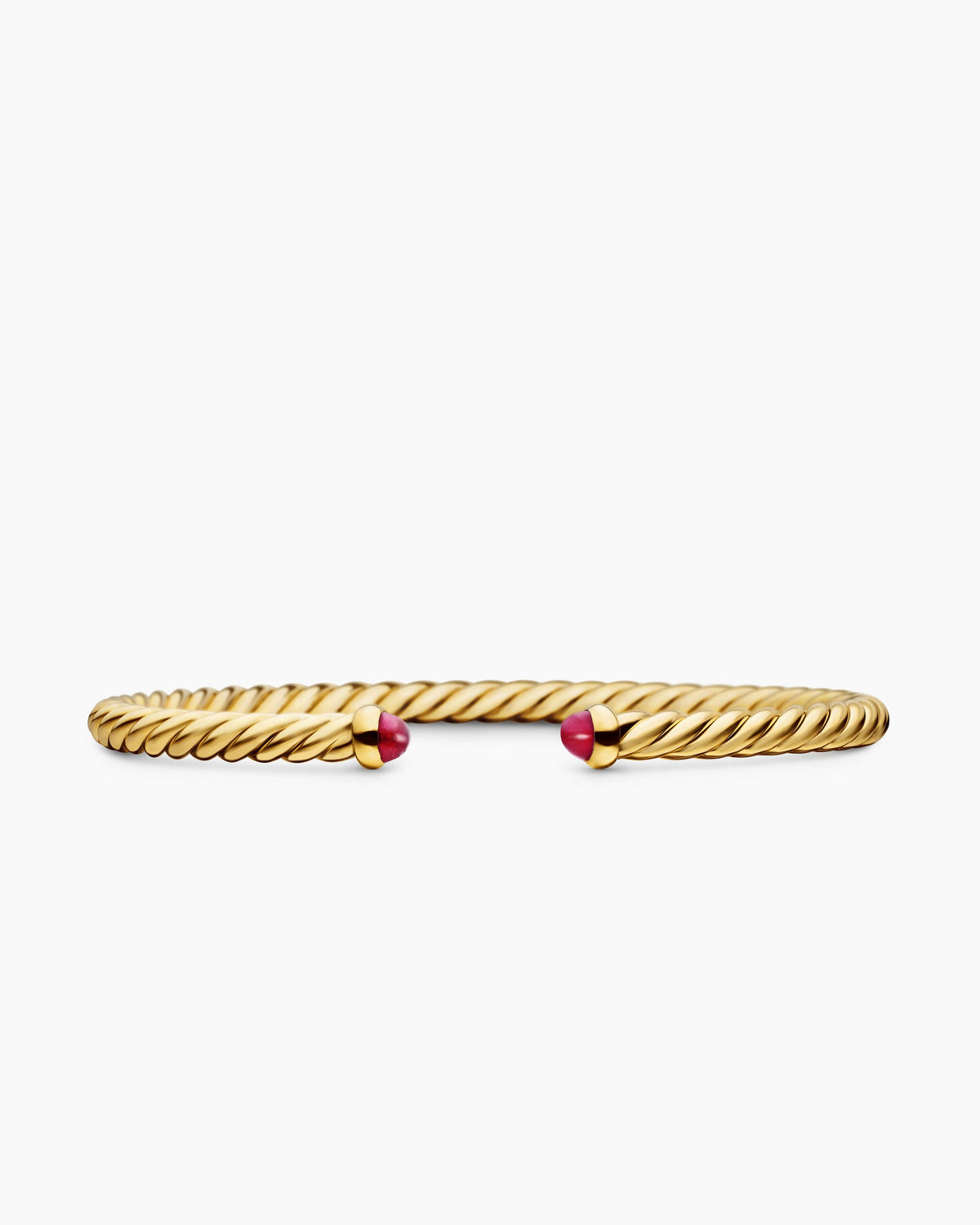 Cablespira® Flex Bracelet in 18K Yellow Gold with Rubies, 4mm