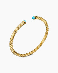 Cablespira® Flex Bracelet in 18K Yellow Gold with Turquoise, 4mm