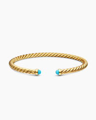 Cablespira® Flex Bracelet in 18K Yellow Gold with Turquoise, 4mm