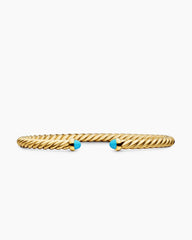 Cablespira® Flex Bracelet in 18K Yellow Gold with Turquoise, 4mm