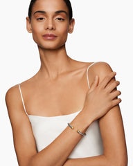 Classic Cable Bracelet in Sterling Silver with 14K Yellow Gold and Citrine, 5mm